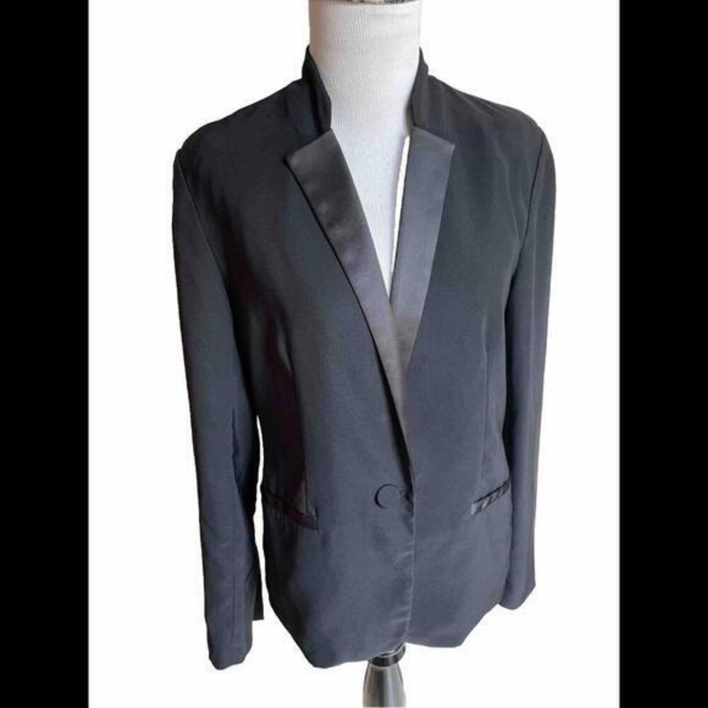 Drew Womens Tuxedo Style Single Button Blazer Jacket‎ Black Size s